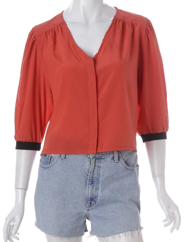Label Rila Sporty V Neck Blouse Side Tie Blouse