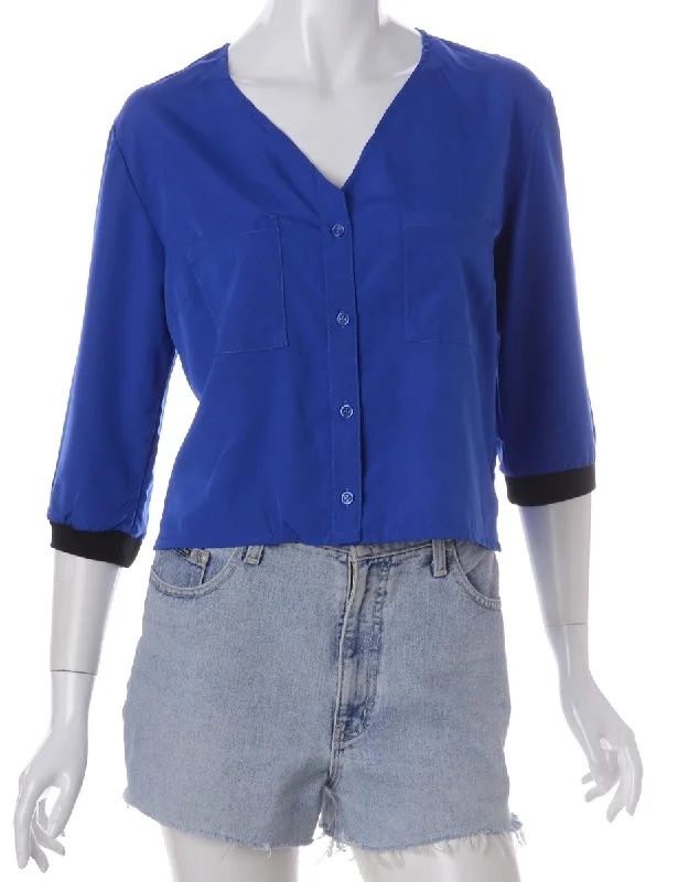 Label Rila Sporty V Neck Blouse Silky Draped Blouse