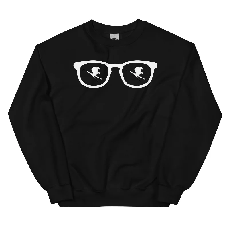 Sonnenbrille und Skifahren - Sweatshirt (Unisex) Hoodie with Embroidery Detailed Premium
