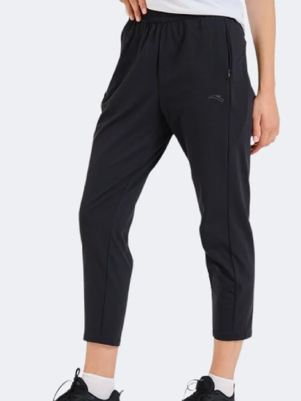 Anta Flow Light Women Running Pant Black High-Waist Jeans