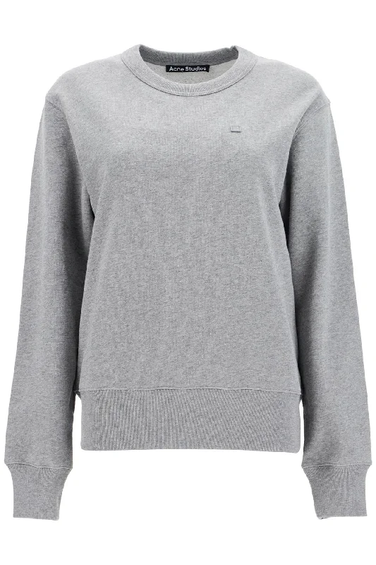 Organic Cotton Crewneck Sweatshirt  - Grey Hoodie with Hem Ribbing Snug Secure