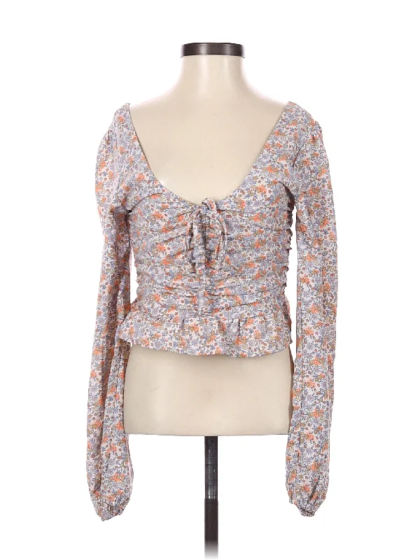 Long Sleeve Blouse Soft Pastel Blouse