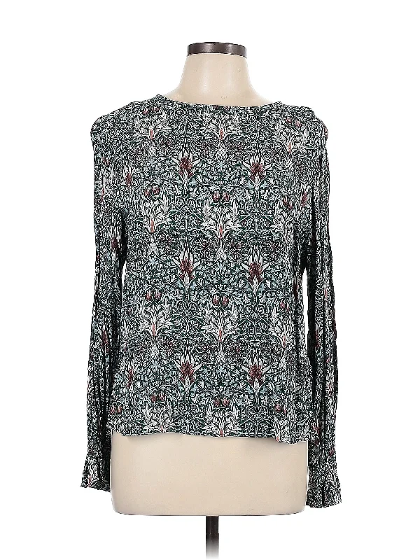 Long Sleeve Blouse Double Button Blouse