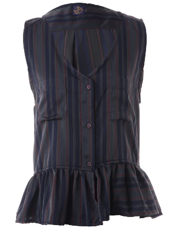 Label Rachel Frill Hem Blouse - XS Wrap Front Blouse