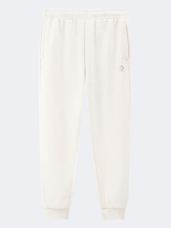 Erke Knitted Cropped Women Training Pant Glacier White Chic Capri Pants