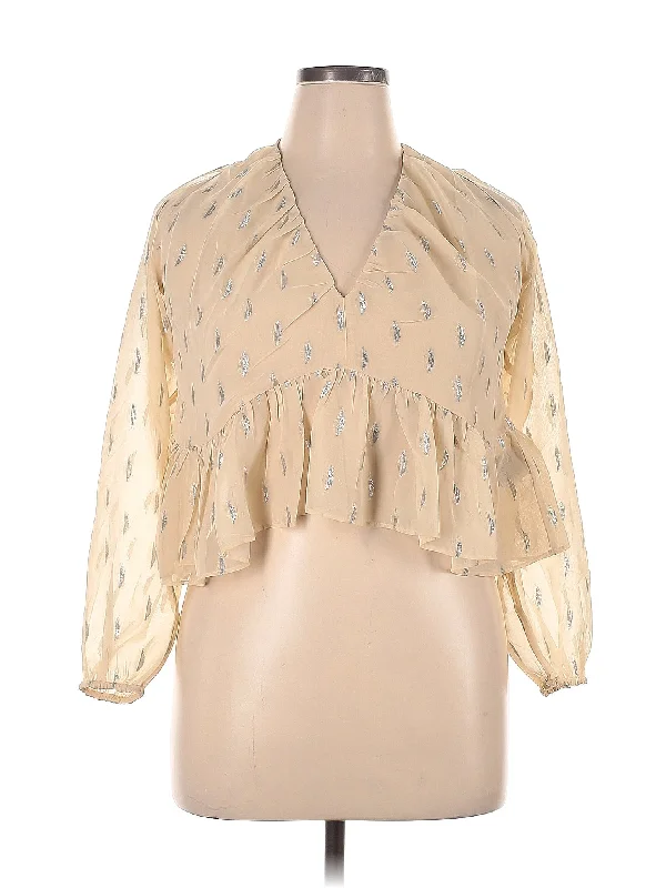 Long Sleeve Blouse Stretchy Fitted Blouse