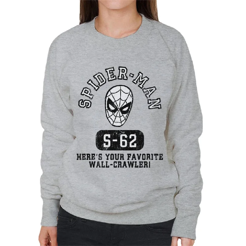 Marvel Favourite Wall Crawler Spider Man Women's Sweatshirt Hoodie with Rolled Sleeves Casual Relaxed