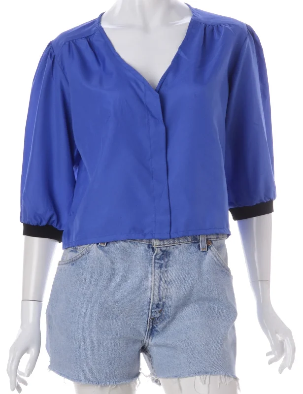 Label Rila Sporty V Neck Blouse Collared Satin Blouse