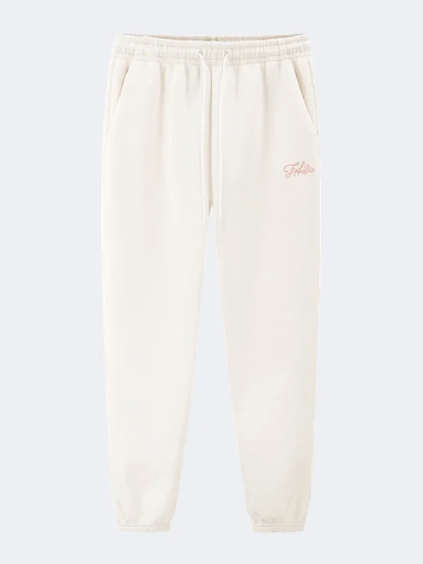 Erke Knitted Cropped Women Training Pant Glacier White High-Waist Jeans