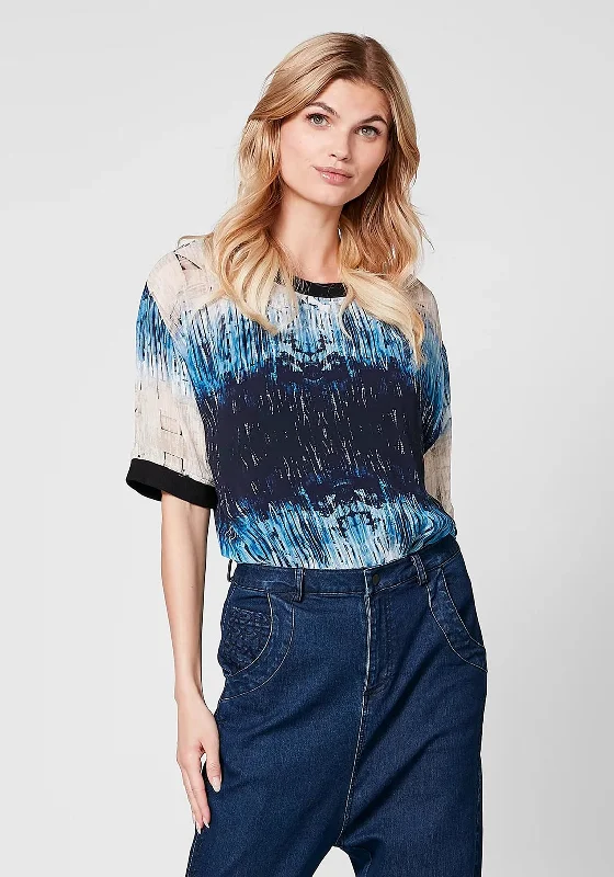 Nu Denmark Tiana Lightweight Chiffon Blouse, Blue Loose Fit Blouse