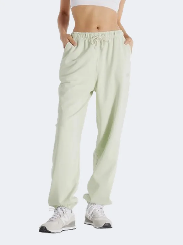 New Balance Athletics French Terry Women Lifestyle Pant Natural Mint Comfortable Pleated Pants New Balance Athletics French Terry Women Lifestyle Pant Natural Mint Comfortable Pleated Pants