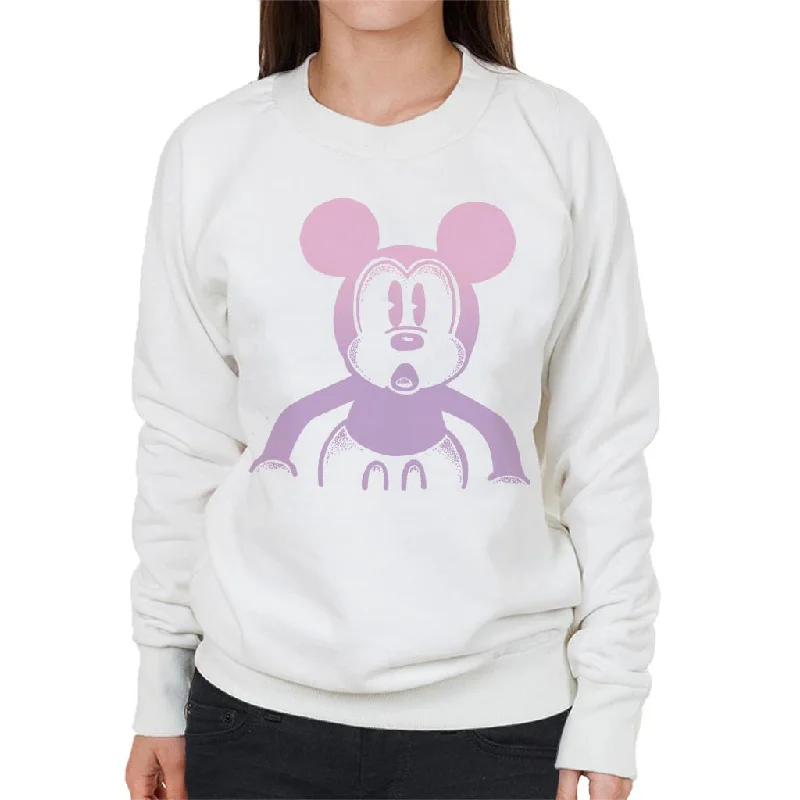 Disney Mickey Mouse Retro Silhouette Women's Sweatshirt Hoodie with Velcro Closure Adjustable Secure