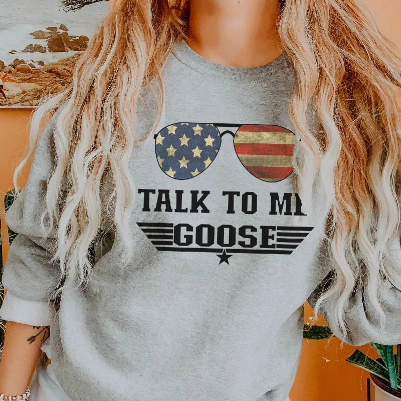 Talk To Me Goose Sweatshirt Hoodie with Pattern Geometric Abstract