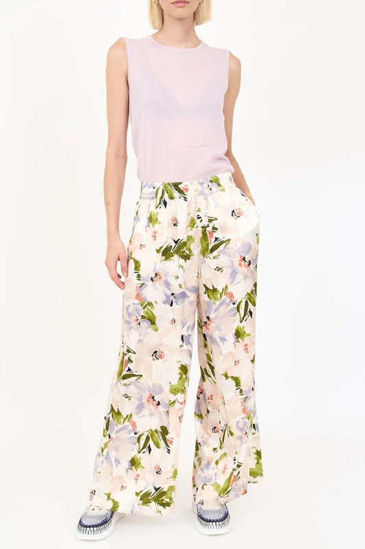 Jade Pant - Lilac Floral Slim Fit Casual Pants