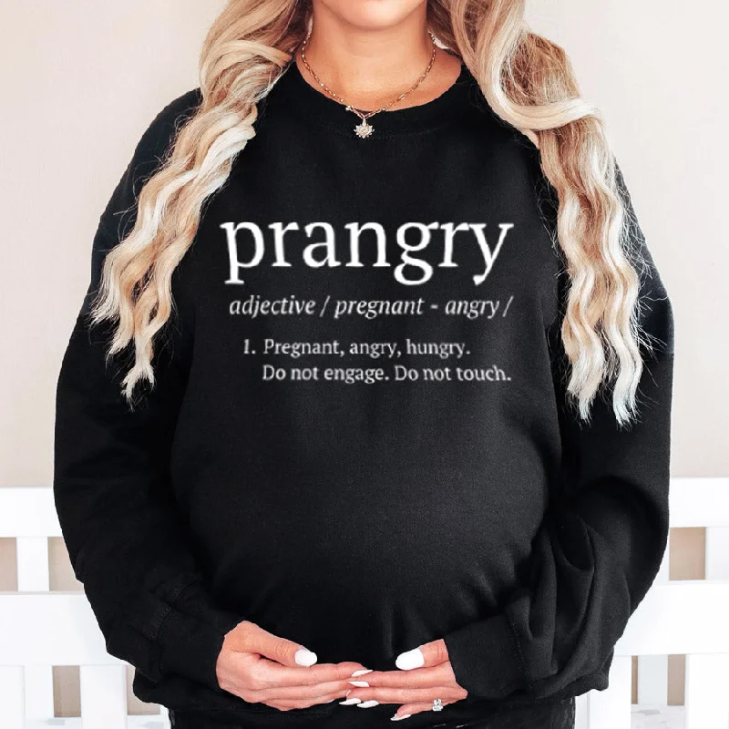 Prangry (Pregnant, Angry, Hungry) Definition Sweatshirt Hoodie with Rhinestones Sparkly Elegant Prangry (Pregnant, Angry, Hungry) Definition Sweatshirt Hoodie with Rhinestones Sparkly Elegant