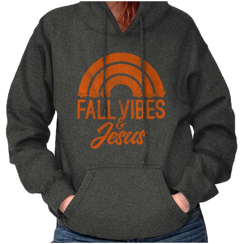 Fall Vibes & Jesus Hoodie Hoodie with Gradient Ombre Colorful