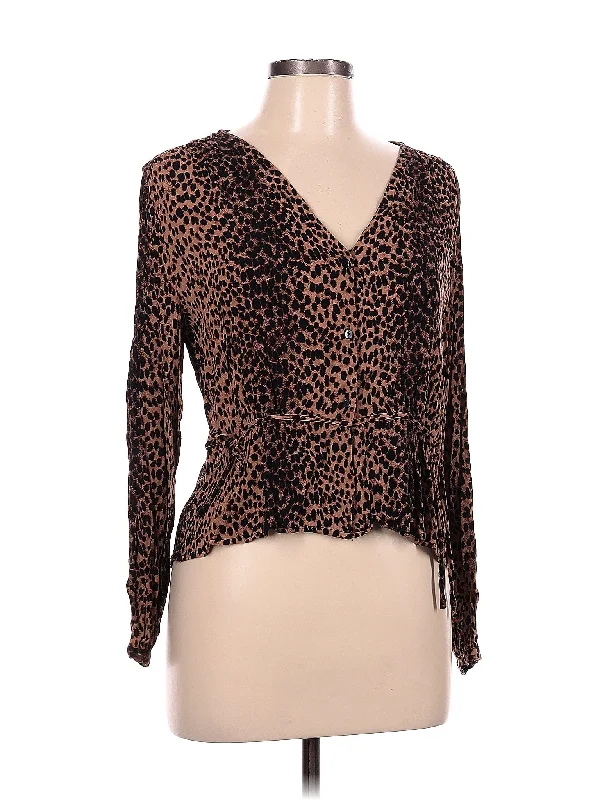 Long Sleeve Blouse Stylish Wrap Blouse