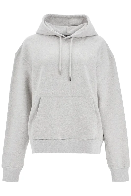 Hooded Sweatshirt 'the Emb  - Grey Hoodie with Illustration Artistic Creative