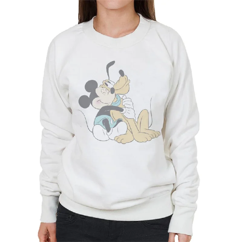 Disney Mickey Mouse Pluto Hug Women's Sweatshirt Hoodie with Drawcord Adjustable Secure
