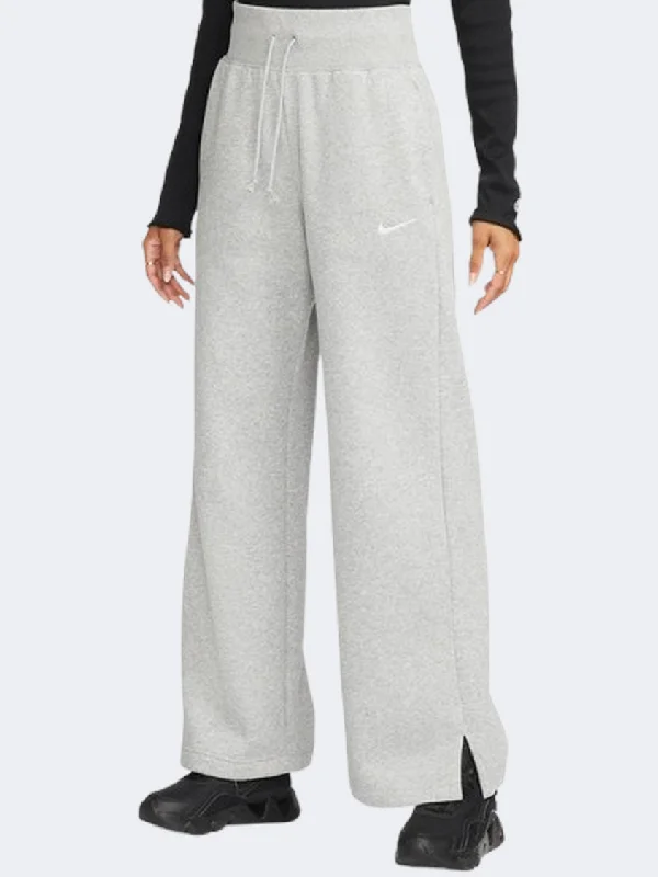 Nike Sportswear Phoenix Fleece Women Lifestyle Pant Dark Grey Heather Chic Wool Trousers