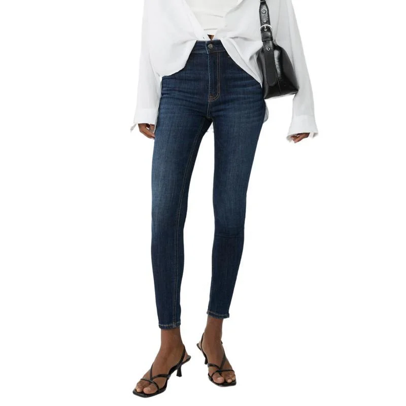 Ladies Mid Waist Push Up Skinny Denim Pants 022001S24 Fashionable Jogger Pants