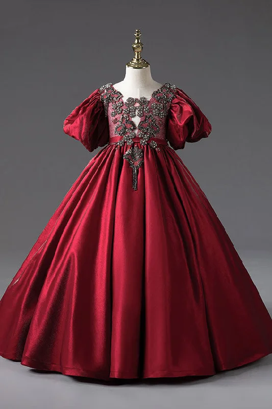 Luxurious Red Ball Gown Formal Evening Dress for Little Girls CL2003