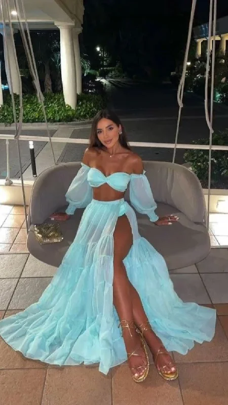 Two Piece Long Prom Dress Sexy Prom Dress  cc277