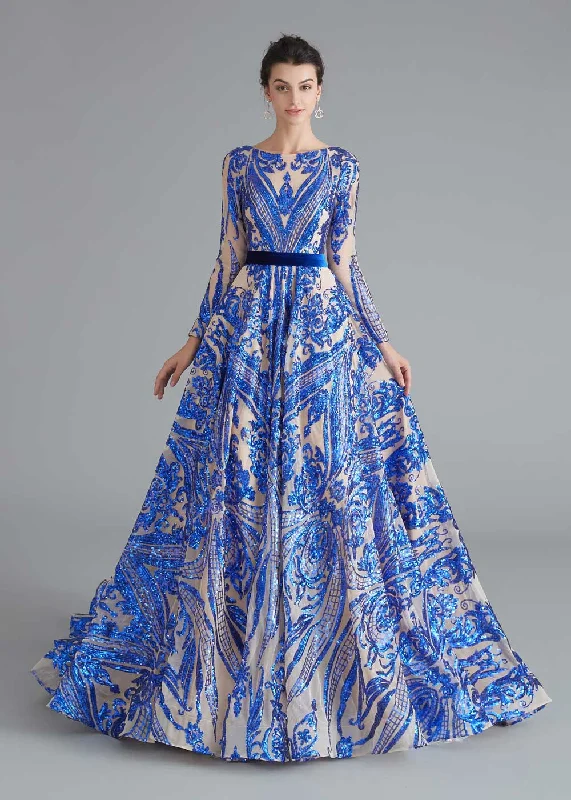 Royal Blue Shimmery Sequin Home Coming Dress