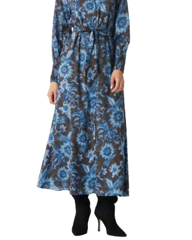 Bettina Dress in Blue Sunflower | Blue Sunflower