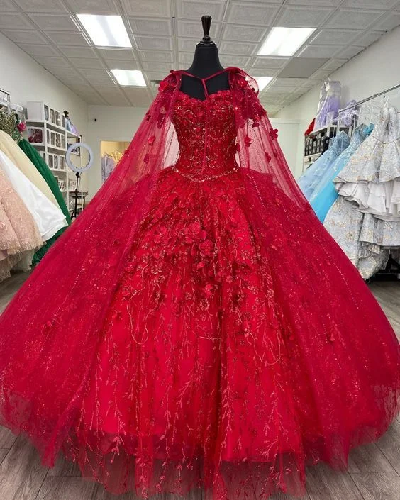Elegant Long Prom Dresses Red Ball Dress C2062