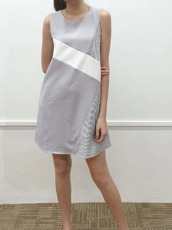 Houndstooth Colourblock Dress