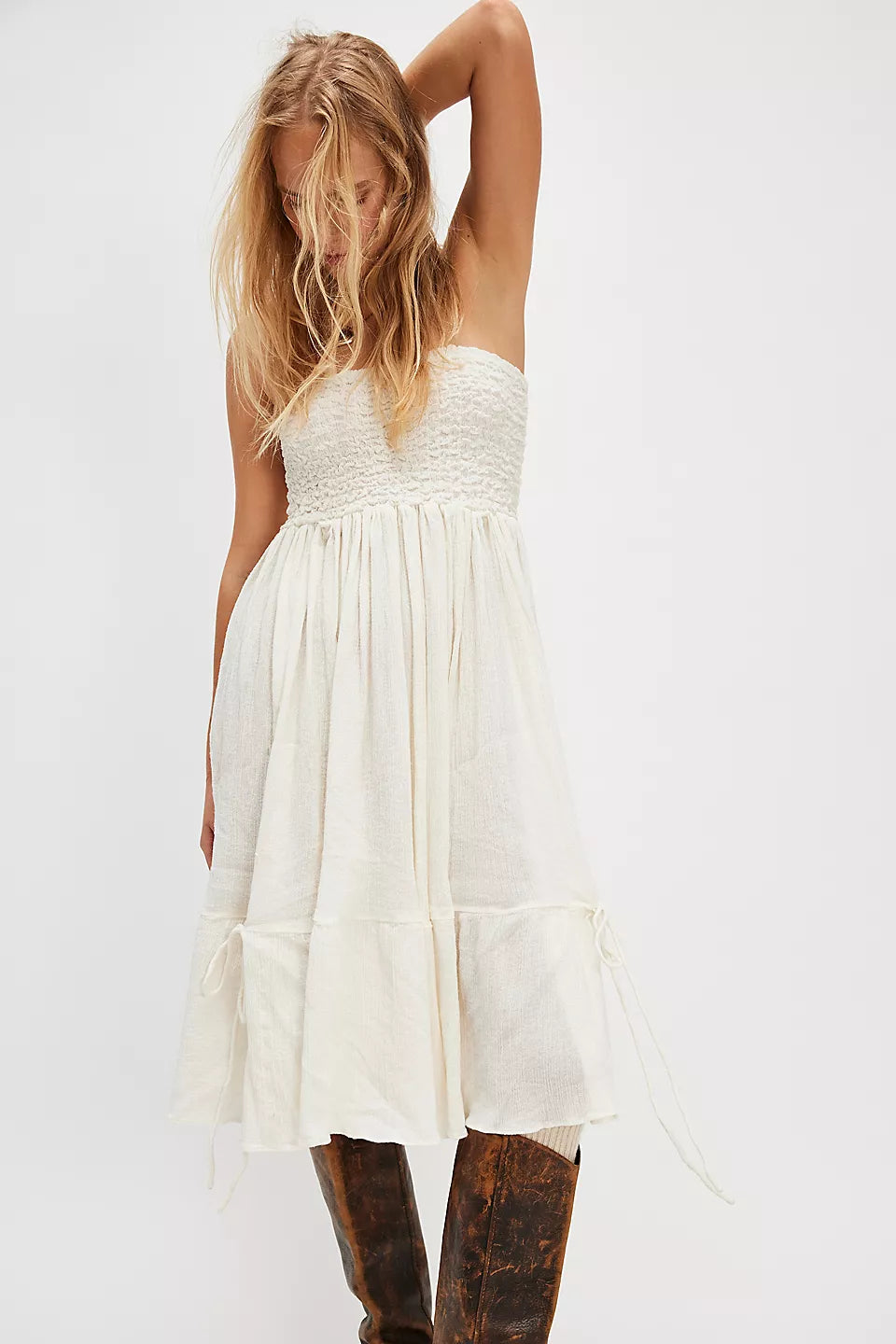 Prairie Convertible Skirt Dress - Whisper White