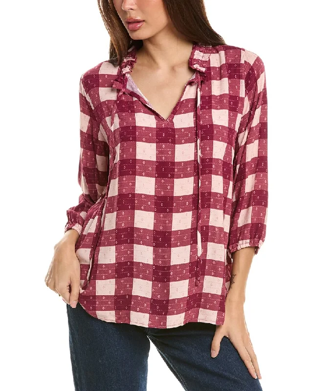 Bobeau Tie Neck Blouse Feminine Tie Blouse