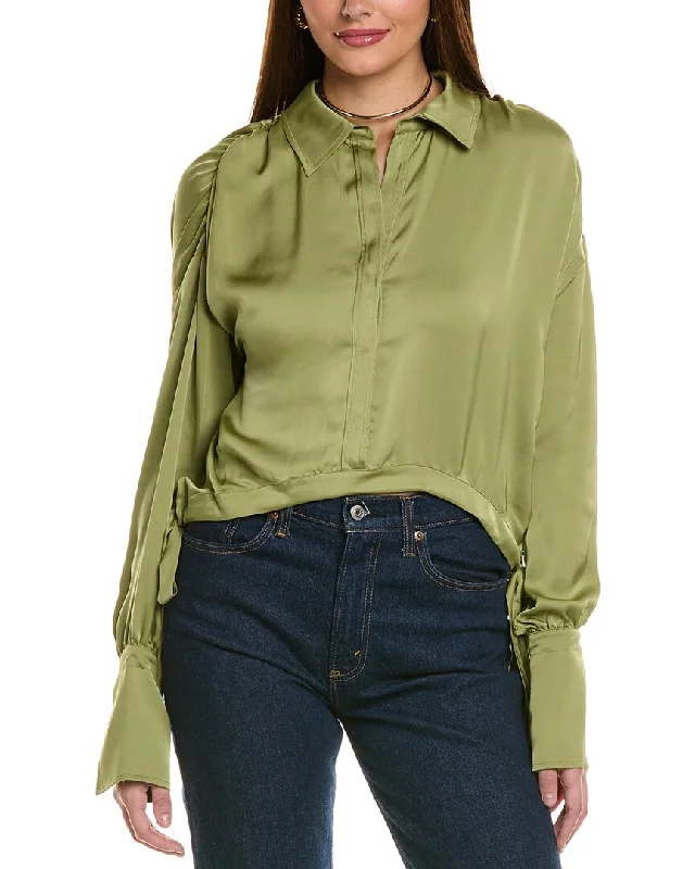 Ramy Brook Heidi Blouse Off-Shoulder Wrap Blouse