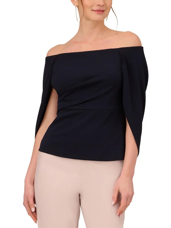Womens Off The Shoulder Drapey Blouse Loose Oversized Blouse