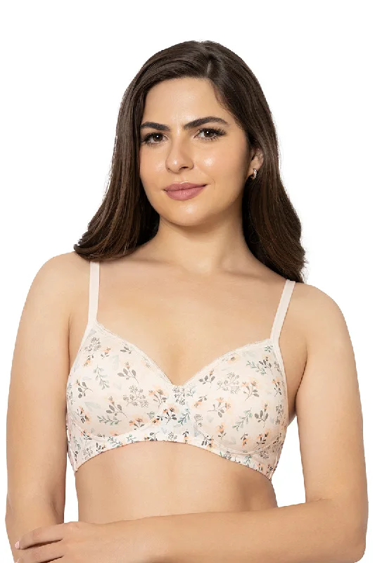 Cotton Casuals Padded Non-Wired Printed T-Shirt Bra - Cotton Bloom Print Hooded Caped Shawl Collar Cotton Casuals Padded Non-Wired Printed T-Shirt Bra - Cotton Bloom Print Hooded Caped Shawl Collar
