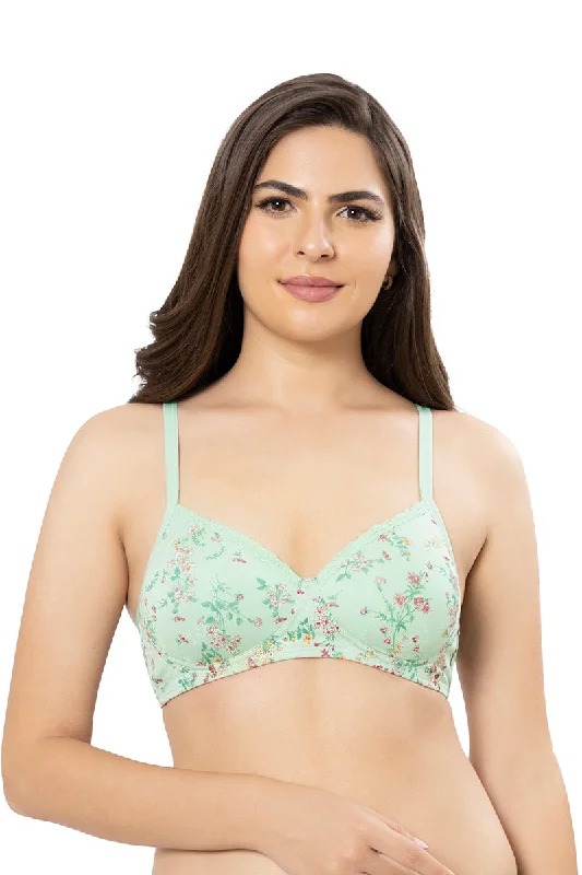 Cotton Casuals Padded Non-Wired Printed T-Shirt Bra - Cotton Ditsy Print Machine Wash Dry Clean Hand Wash Cotton Casuals Padded Non-Wired Printed T-Shirt Bra - Cotton Ditsy Print Machine Wash Dry Clean Hand Wash