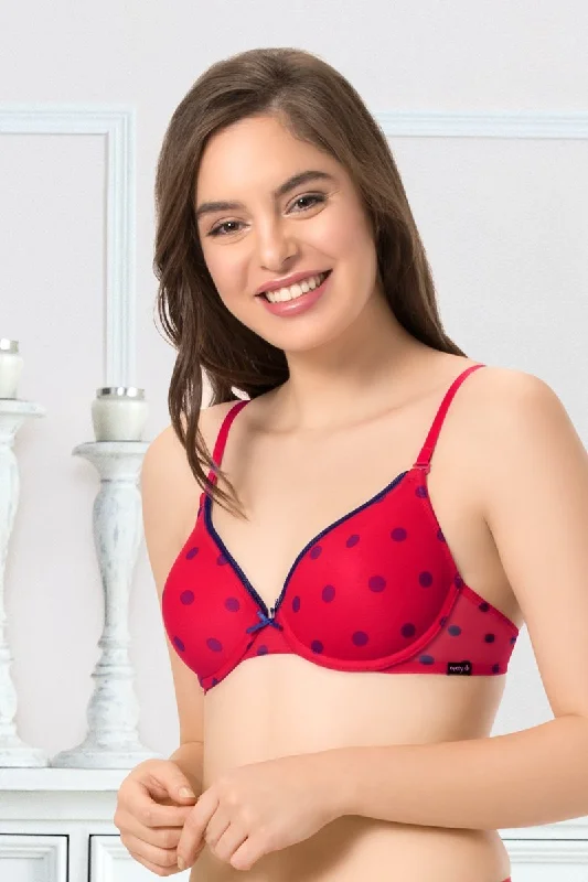 every de Bae Full Cover Padded Underwired T-shirt Bra - Crimson Knit Fabric Woven Fabric Fleece Fabric every de Bae Full Cover Padded Underwired T-shirt Bra - Crimson Knit Fabric Woven Fabric Fleece Fabric