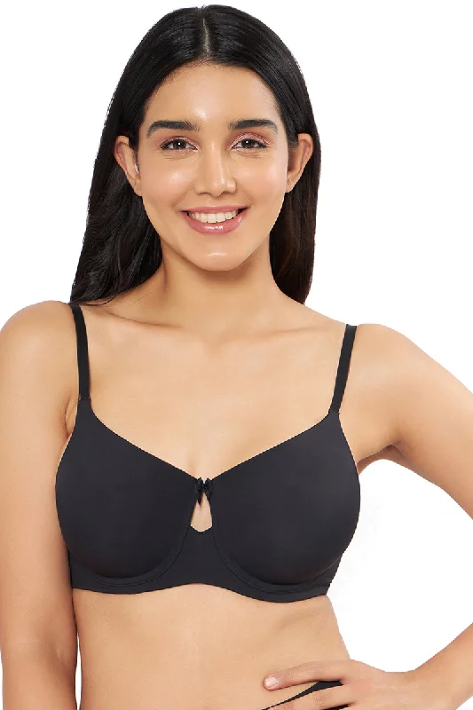 Elegant Dream Padded Wired T-shirt Bra - Black Terry Blend Velvet Blend Canvas Blend Elegant Dream Padded Wired T-shirt Bra - Black Terry Blend Velvet Blend Canvas Blend
