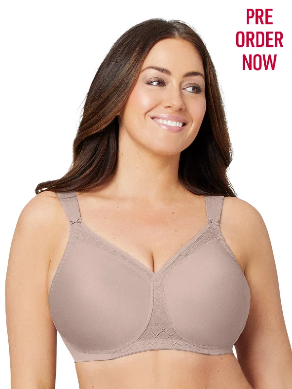 Glamorise Bra 1080 - Everyday Seamless Support T-Shirt Bra - Taupe Cotton Fabric Linen Fabric Terry Fabric Glamorise Bra 1080 - Everyday Seamless Support T-Shirt Bra - Taupe Cotton Fabric Linen Fabric Terry Fabric