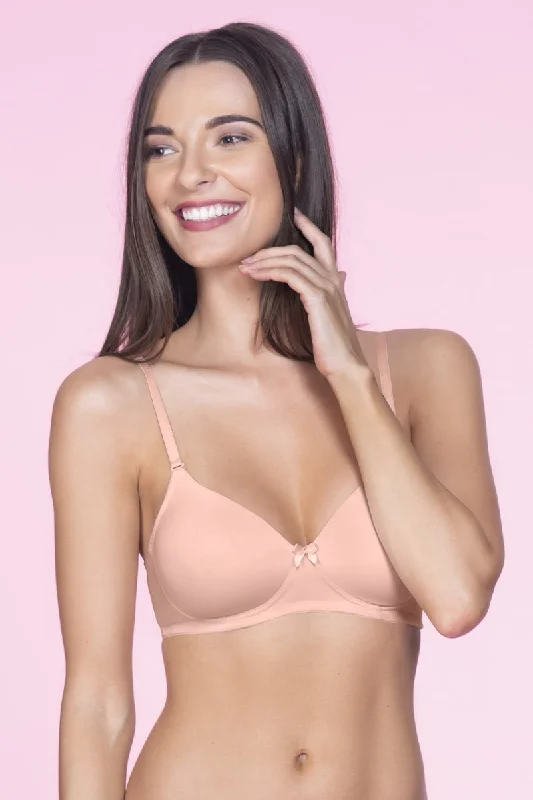 Smooth Charm Padded Non-Wired T-Shirt Bra - Impatiens Pink Jersey Fabric Tulle Fabric Batik Fabric Smooth Charm Padded Non-Wired T-Shirt Bra - Impatiens Pink Jersey Fabric Tulle Fabric Batik Fabric