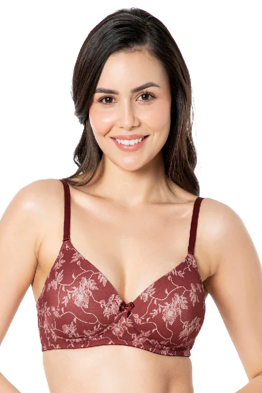 Smooth Charm Padded Non-Wired T-Shirt Bra - Filigree Print Houndstooth Herringbone Solid Smooth Charm Padded Non-Wired T-Shirt Bra - Filigree Print Houndstooth Herringbone Solid