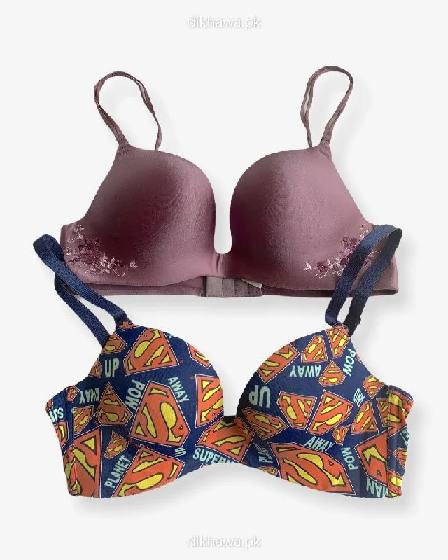 T-Shirt Bra - Soft Padded Imported Stocklot Branded Pushup Bra - Non Wired Bra -Double Padded Bra - Pack of 2 Layered Multi-layer Single Layer T-Shirt Bra - Soft Padded Imported Stocklot Branded Pushup Bra - Non Wired Bra -Double Padded Bra - Pack of 2 Layered Multi-layer Single Layer