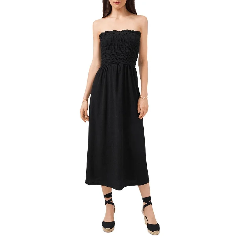 1.State Womens   Strapless Smocked Maxi Dress Fashionable Button-Down Maxi Dress