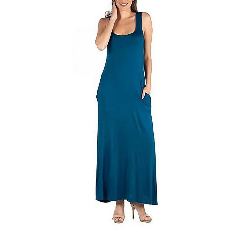 24seven Comfort Apparel Womens Full-Length Sleeveless Maxi Dress Stylish Boho Maxi Dress 24seven Comfort Apparel Womens Full-Length Sleeveless Maxi Dress Stylish Boho Maxi Dress