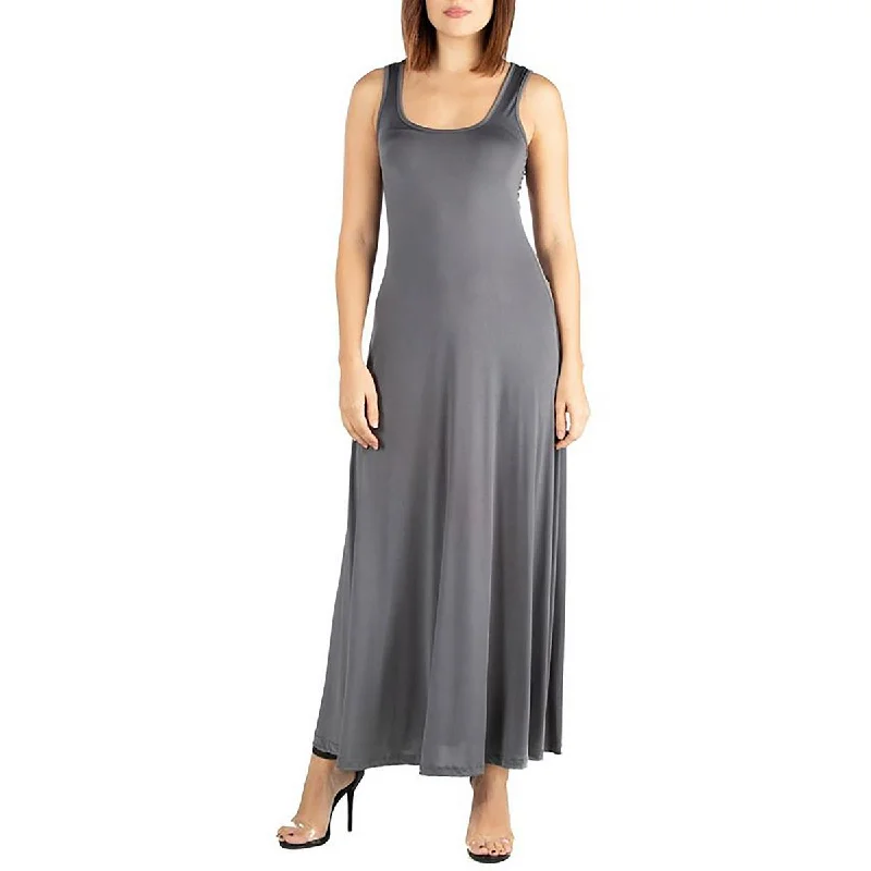 24seven Comfort Apparel Womens Knit Sleeveless Maxi Dress Fashionable Asymmetrical Maxi Dress 24seven Comfort Apparel Womens Knit Sleeveless Maxi Dress Fashionable Asymmetrical Maxi Dress