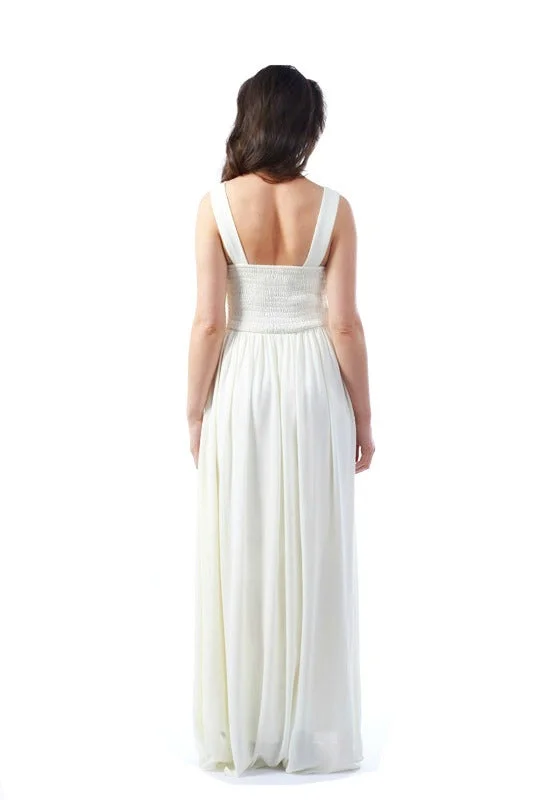 Adele Cream Maxi Dress Classic A-Line Maxi Dress