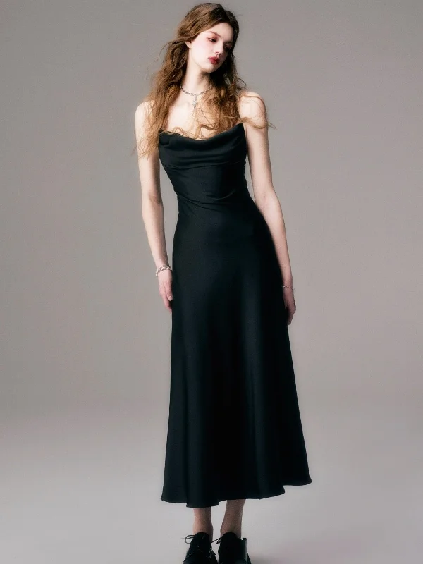 Elegant Swing Sling Maxi Dress Comfortable Fit-and-Flare Maxi Dress