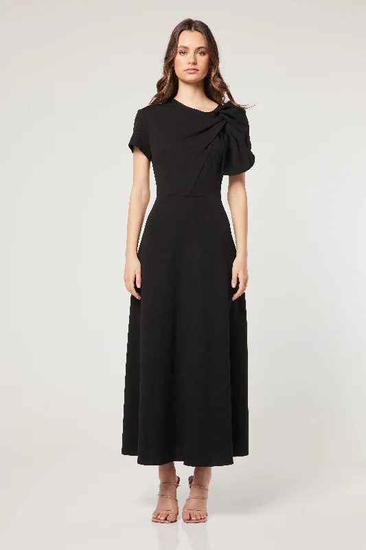 Elliatt Galaxite Maxi Dress - Black Trendy Ruffled Maxi Dress