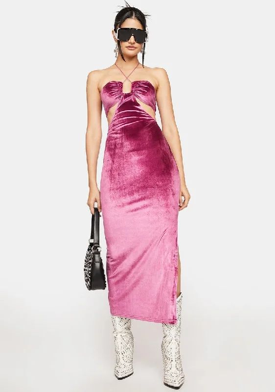 Grape Perfect Form Velvet Maxi Dress Chic Summer Maxi Dress